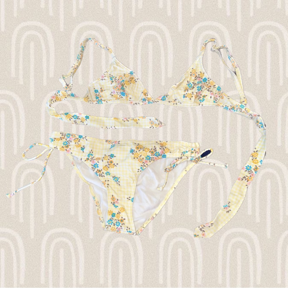 Ripcurl pale floral yellow bikini